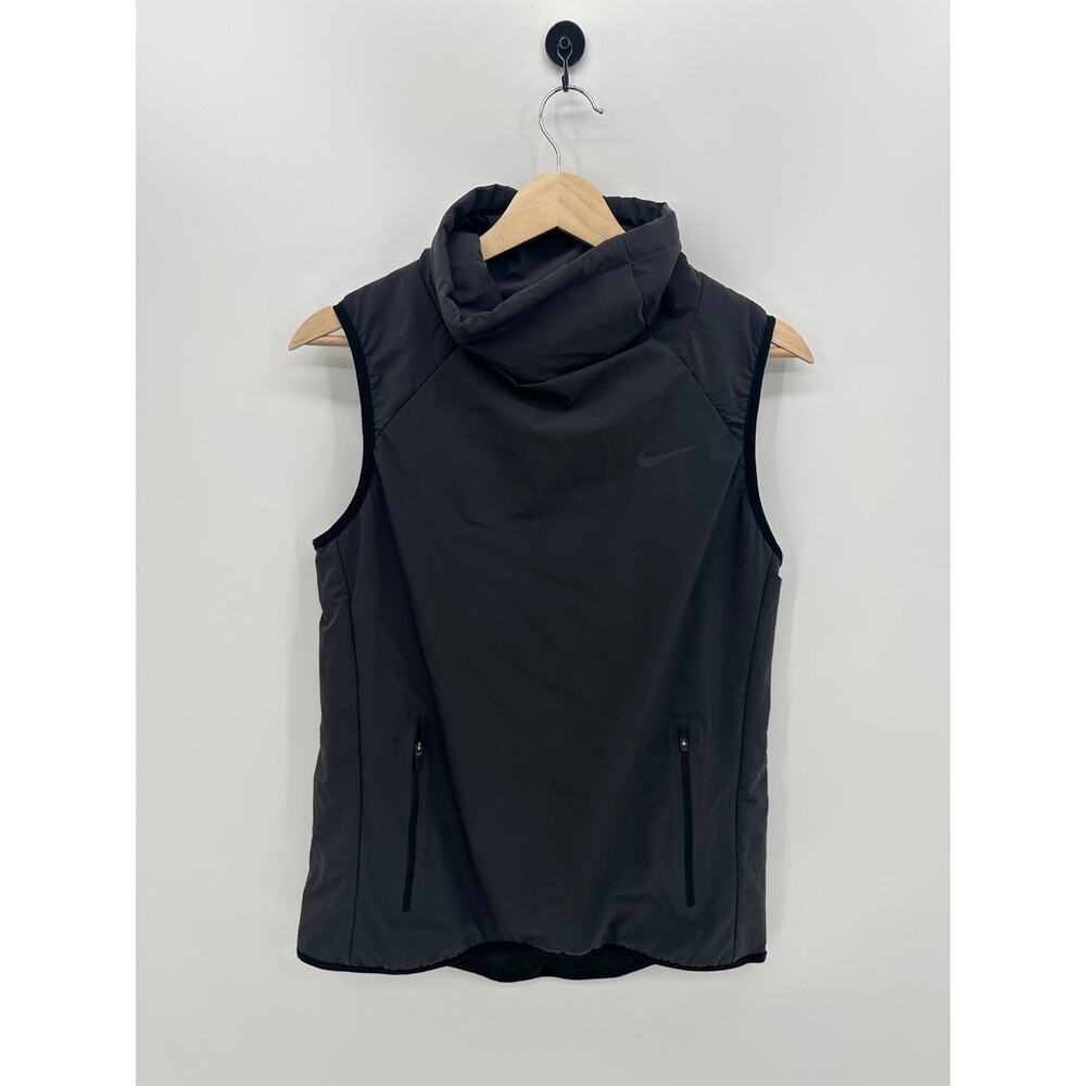 Nike Aerolayer Vest Women Sz S Black Funnel Neck Training Vest Nylon Windbreaker